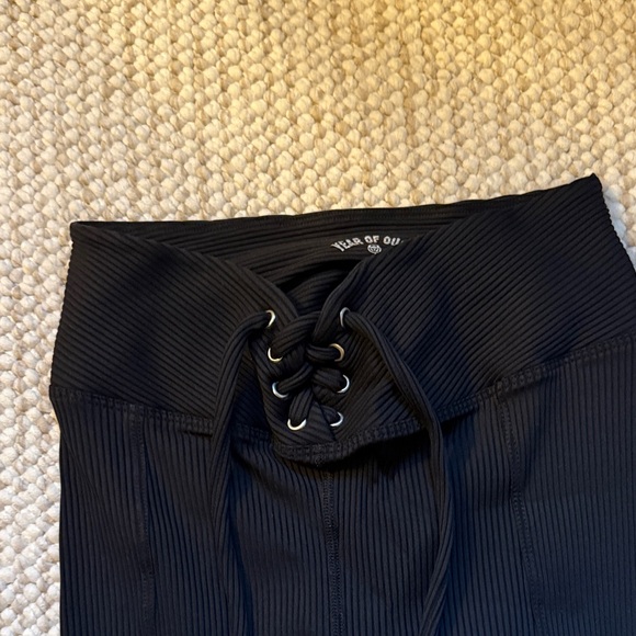 Year of Ours Black Ribbed Football Leggings - Picture 2 of 9